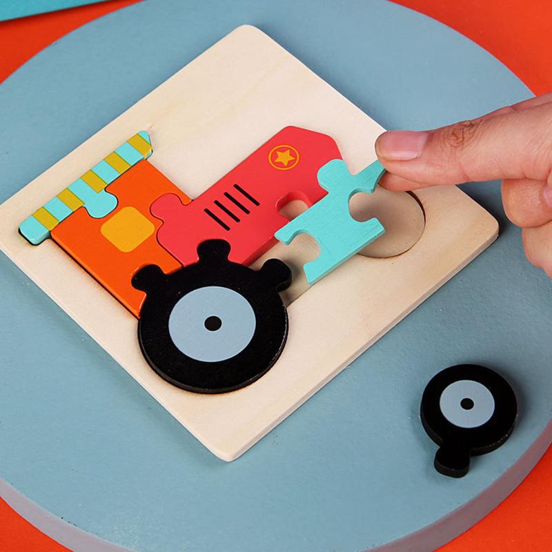 Wooden Kid Toy Cartoon 3D Children Puzzle Toys Intelligence Kids Jigsaw Toy Montessori Educational Learning Toys