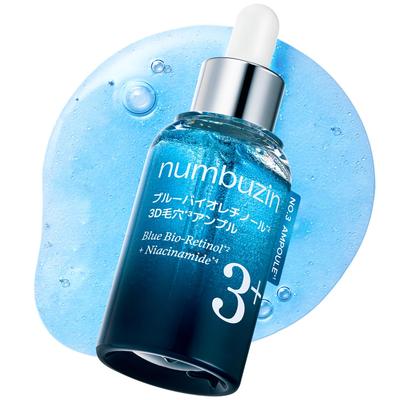 Numbuzin 3 Blue Bio Retinol 3D Pore Ampoule 30ml Pore Tightening Elasticity Korean Skin Care Serum Essence Sebum Care Niacinamide No.