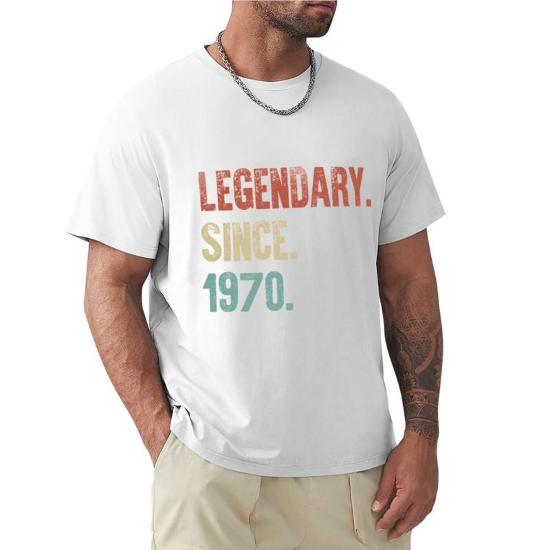 Retro Vintage 50th Birthday Legendary Since 1970 T-Shirt Graphics T Shirt Summer Clothes Men's T Shirts