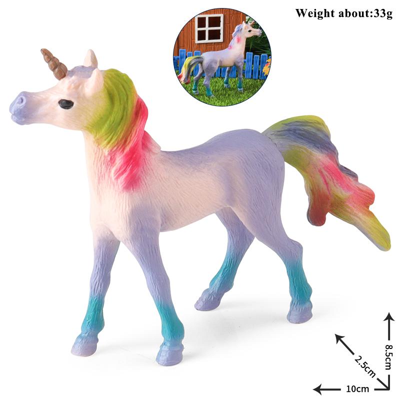 Oenux New Mythical Elf Pegasus Fairy Tale Fly Horse Kids Toy Action Figures Animal Model Cute Girl Birthday Gift Cake Toppers