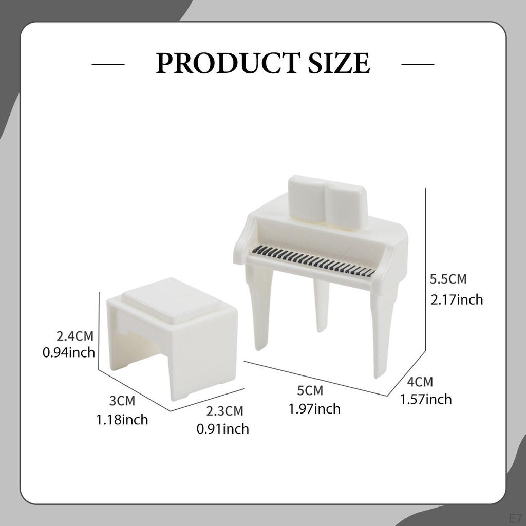 Dollhouse Piano Dolls House Furniture Ornament Home Decor Scenery Supplies Keyboard Toy Mini Upright