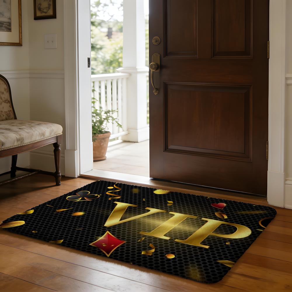 Fashion Spade Floor Mat Soft Flannel Absorbent Mat Non-Slip Rug Home Bedroom Bathroom