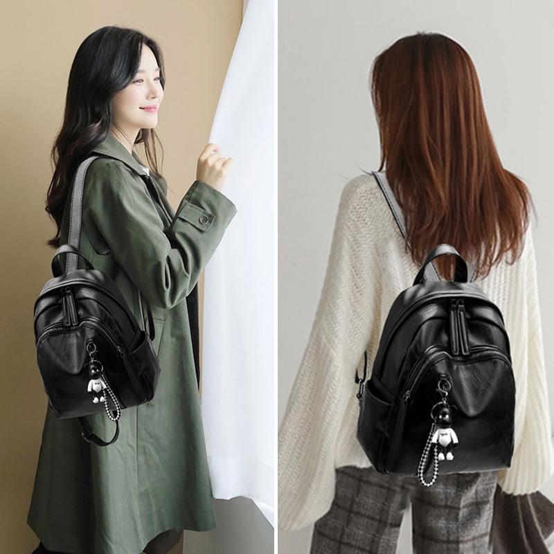 Fashion backpack size autumn and winter new trend versatile backpack women's messenger travel and leisure bag