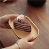 Dessertteller im Ins-Stil, Holzgeschirr, runder Dessertteller aus Massivholz, Holztablett im japanischen Stil, Snackteller, Trockenobstteller