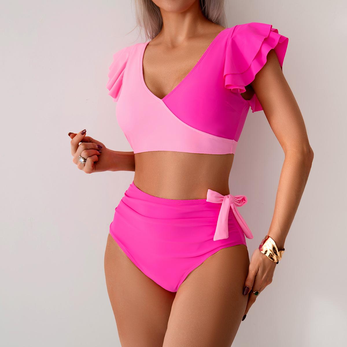 

Женское бикини, сексуальный купальный костюм с высокой талией, пляжный купальник, женский летний купальник XL