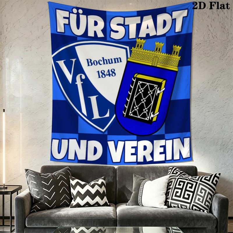 VfL Bochum 1848 Wandteppich Ästhetischer Wandbehang Bedruckter Stoffdecke Dekorative Wandteppiche für Schlafzimmer Wohnzimmer Heimdekoration
