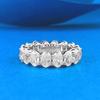 Inel Oval Xiancan din Argint S925 cu Diamante Complete în Stil Socialite