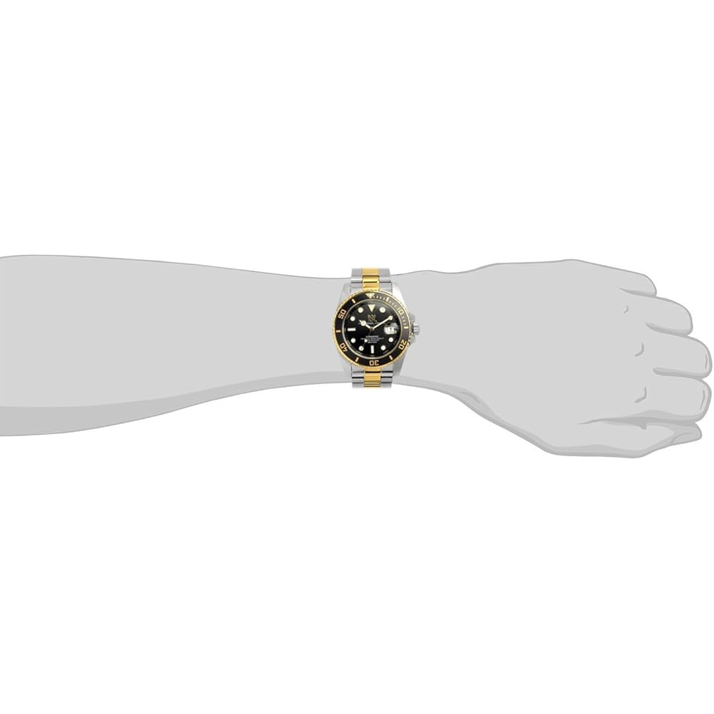 Hyakuichi 101 Quartz Diver's Watch Date Display 20 ATM Water Resistant Black Gold Wristwatch