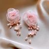 Sweet Beach Earrings Exaggerated Petals Stud Earrings Romantic Flower Dangle Earrings  Party