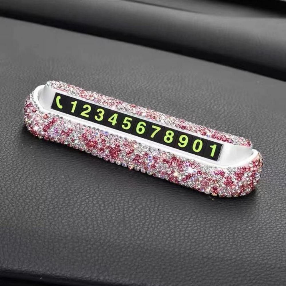 

Временный знак парковки, знак с номером телефона, женская креативная мобильная карта, знак с изображением мобильного телефона, украшение автомобиля, инкрустация бриллиантами