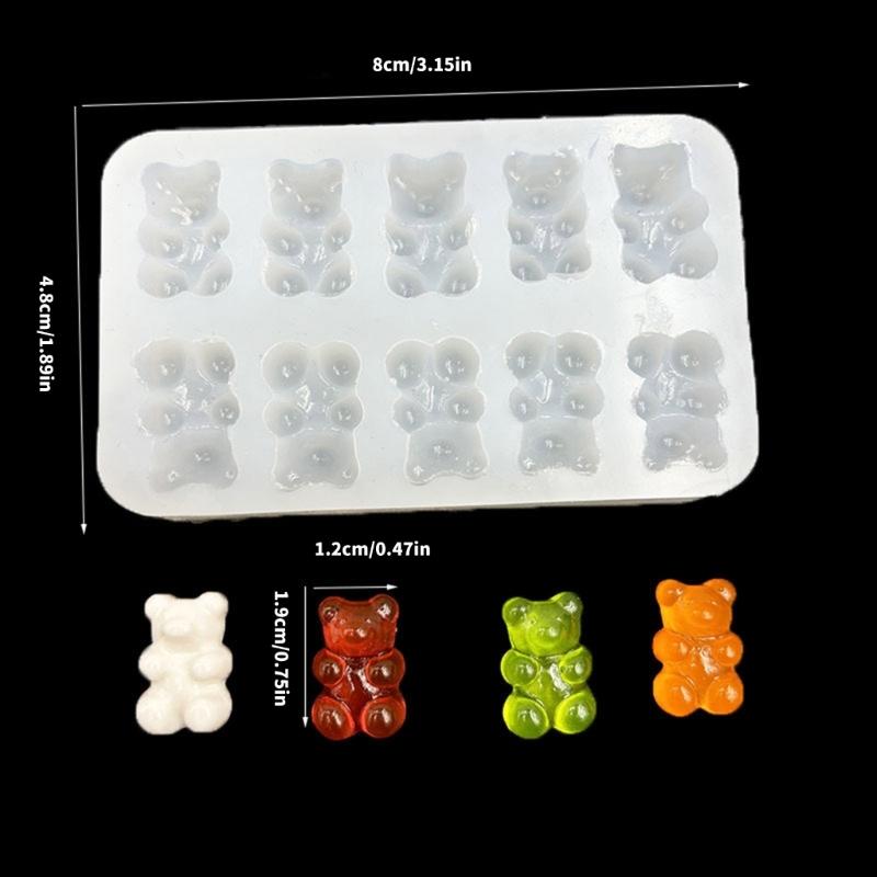 Silicone Crystals Epoxy Bear Mould For Jewelry Making Crafting Reusable Flexible Detailed Designs Easy Release