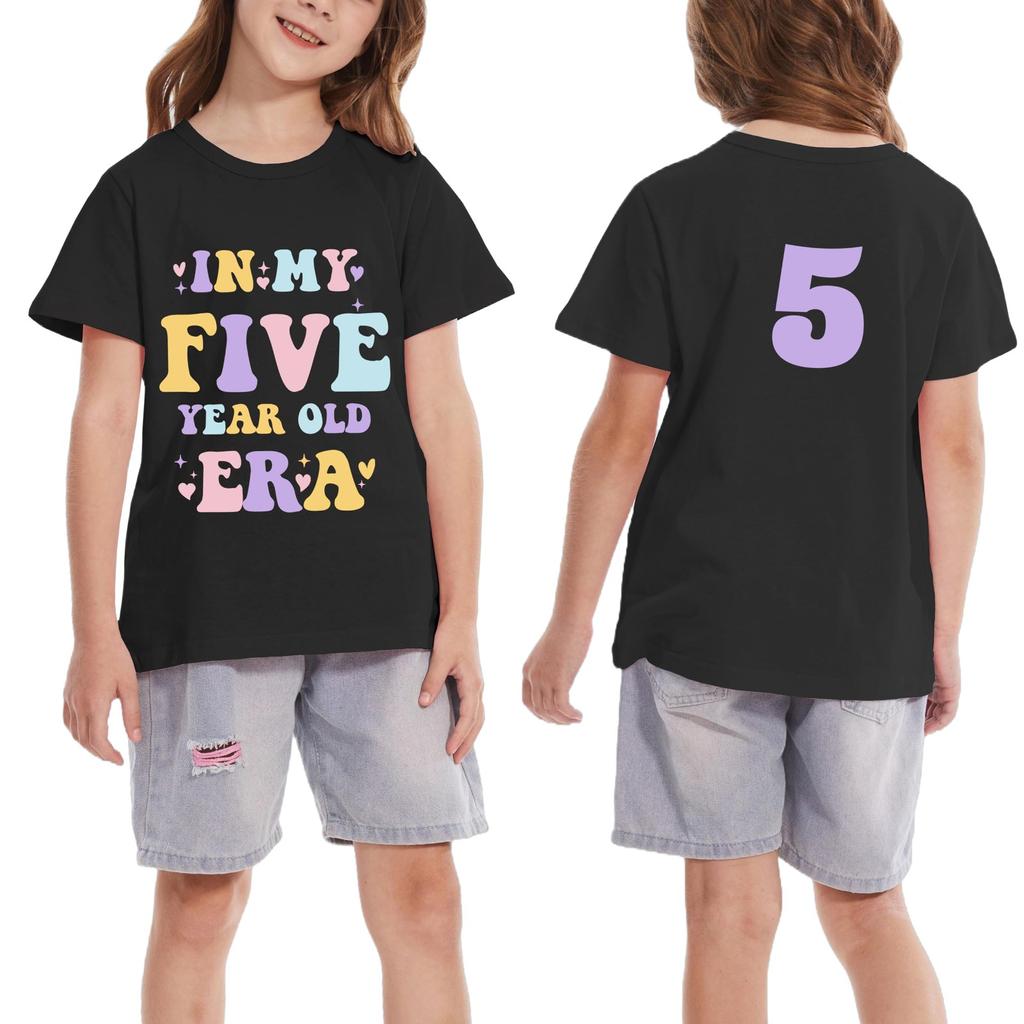 Koszulka dla małej dziewczynki chłopca Koszulki urodzinowe Koszulki dla dzieci 5 lat