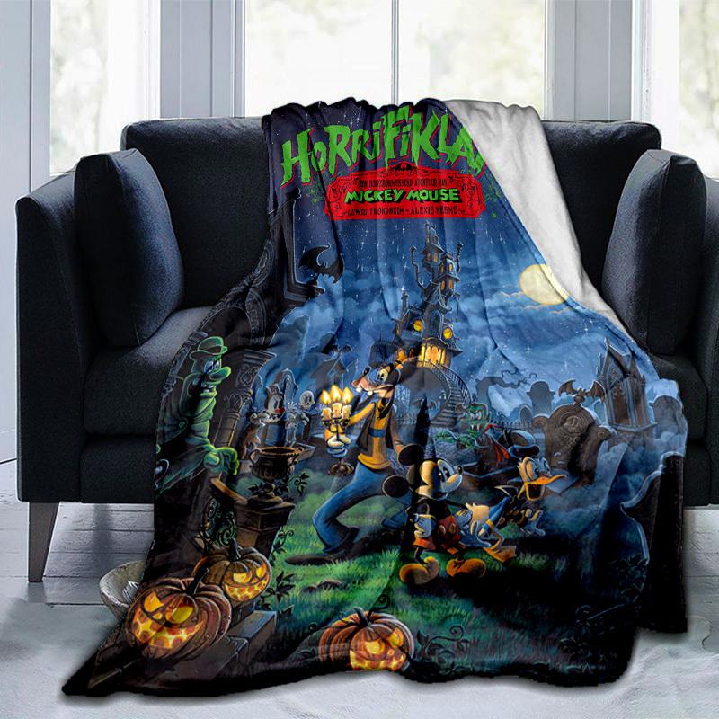 1pc, Disney's Horrifikland: Mickey Mouse Blanket, Soft Flannel Throw for Your Living Room, Bedroom, or Outdoor, Perfect Gift Idea