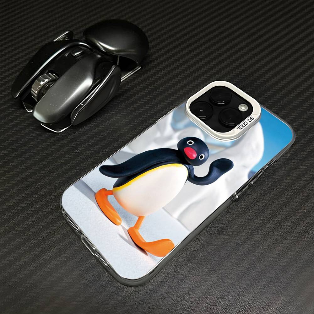 

Happy P-Pingu Penguin Funny Phone Case For iPhone17,16,15,14,13,12,11 Plus,Pro Max White Matte Shockproof Cover iPhone13PRO