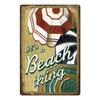 Summer Beach Decor Vintage Metal Tin Signs Plaque Metal Plate Retro Posters Wall Art Decor Seaside