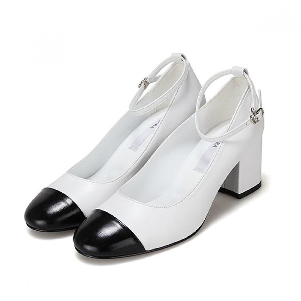 Barbara Leather Bicolor 6cm Mary Jane Pumps Bbh202wt 250mm