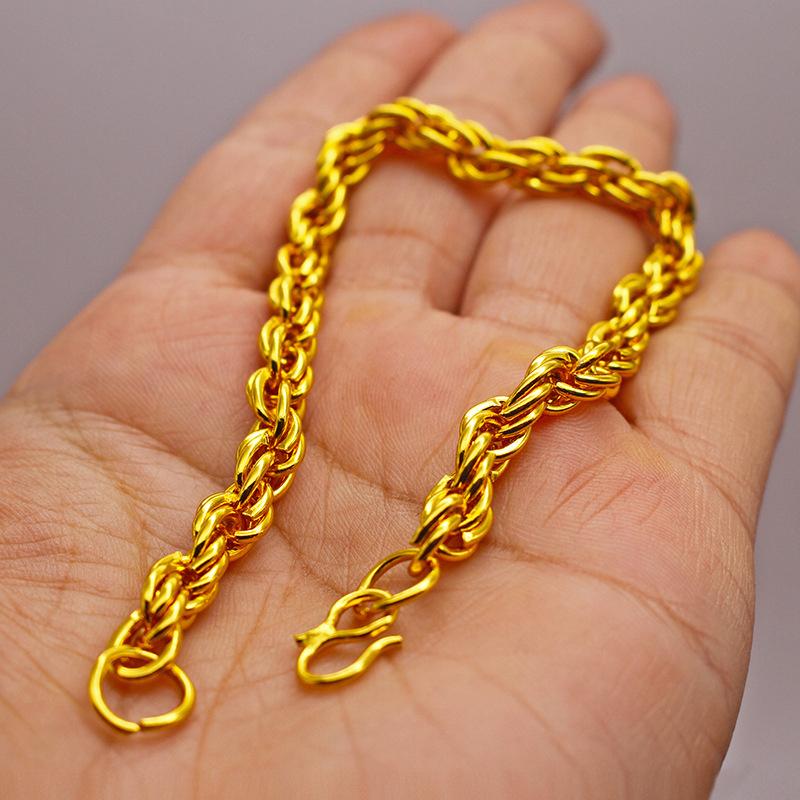 Alloy Gold Plated Bracelet Imitation Gold Snake Bone Chain Twisted Chain Hip Hop Punk Bracelet