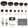 Coffret 16 pcs scies cloches 19-127 mm + adaptateurs et foret, acier allié, pour plastique et bois fin