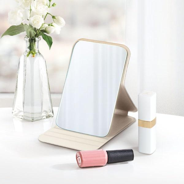 Ivory Cover Stand Square Mirror Small