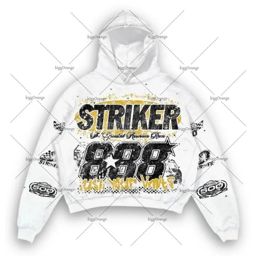 Hoodie im amerikanischen Stil mit Buchstabenaufdruck, Pullover-Sweatshirt-Hoodie, Harajuku-Retro-Super-Sweatshirt, High-Street-Mode, Ins-Top