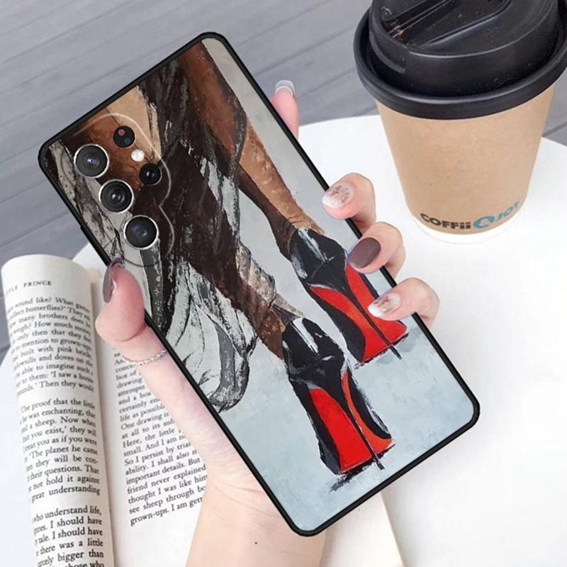 High Heels Girl Fashion phone case Cover For Samsung Galaxy S24 S25 Ultra S21 S22 Ultra S10E Note 10 Plus Note 20 FE S23