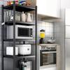 Mobile 5-Tier Carbon Steel Kitchen Storage Rack