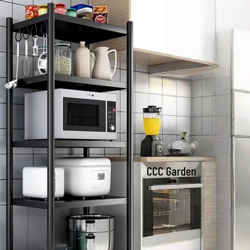 Mobile 5-Tier Carbon Steel Kitchen Storage Rack