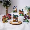 Christmas Ornament Mini Small House Luminous Used For Holiday Home Decor Christmas Tree Party Acesssories Desktop Ornament Gift