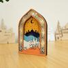 Creative Night Light Ornament LED Eid Wooden Decoration Handmade Eid Desktop Ornament  Scene Layout