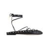 European and American Niche Light Luxury Retro Back Hollow Cross Tie Round Toe Fashion Roman Sandals Women's Ballet Shoes