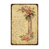 Flowers Metal Tin Sign Retro Plates Rose Peony Lavender Art Plaque Vintage Poster Garden Room Home Wall Decor Gift