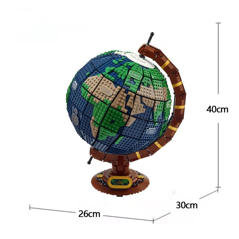 Creative Series Globe Building Blocks Set (2585 Pieces) - Diy World Map Model Geography Educational Toys For Adults Holiday Gift