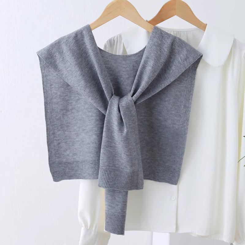Trendy Korean Style Women's Air-Conditioned Knitted Shawl – Red Sleeveless Vest for All Seasons with Neck Protection