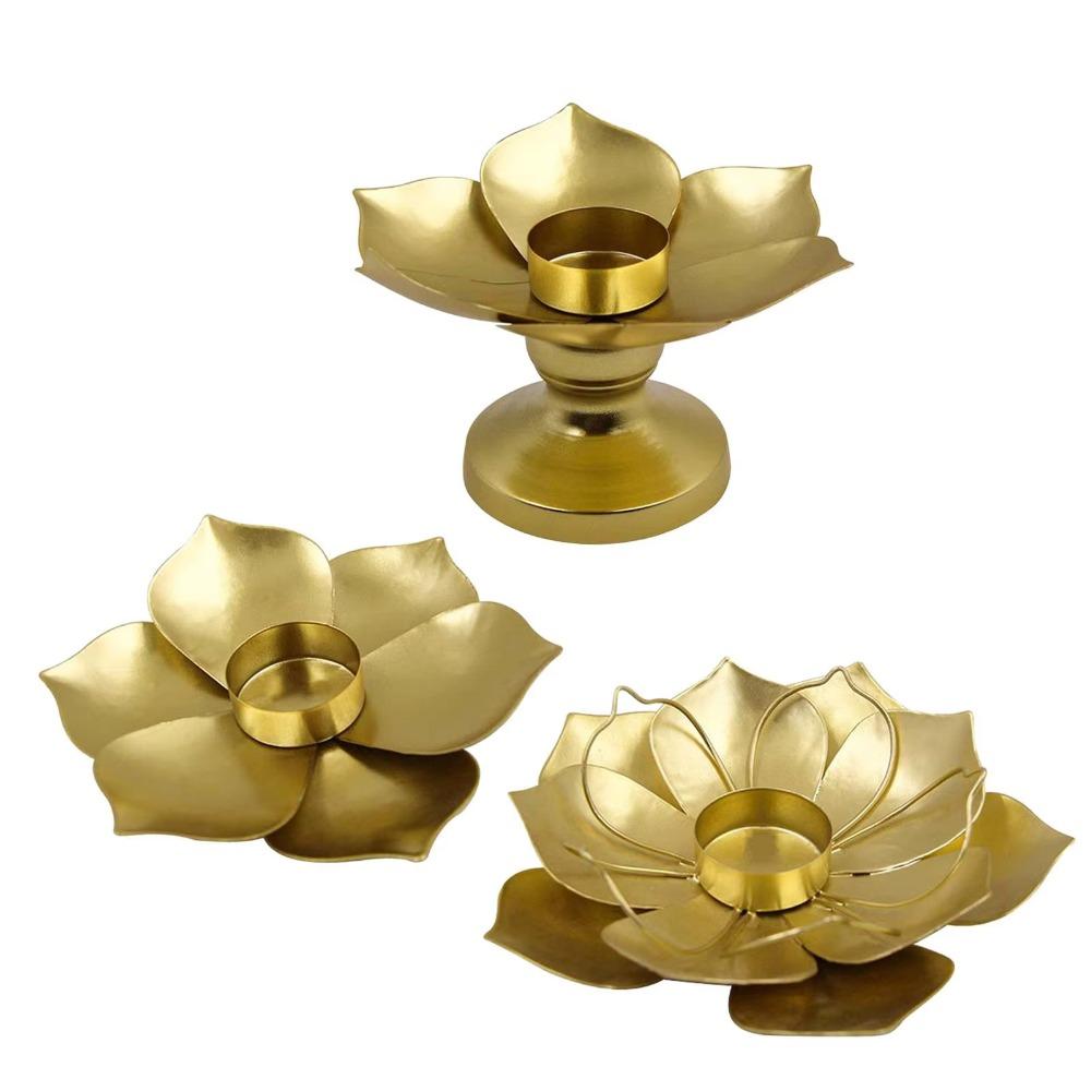 Unique Lotus Flower Tealight Holder Rust-proof Desktop Candle Cup Restaurant