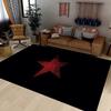 Schwarzer Hintergrund Roter Stern Bereichsteppich für Wohnzimmer Schlafzimmer Moderne Wohnkultur Teppich Rutschfeste Bodenmatte Geometrisches Design