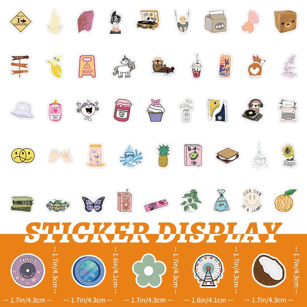 100 süße und frische Aufkleber zum Verzieren von Gepäckgriffen, Laptops, Tischplatten, wasserfeste Aufkleber für Kinder