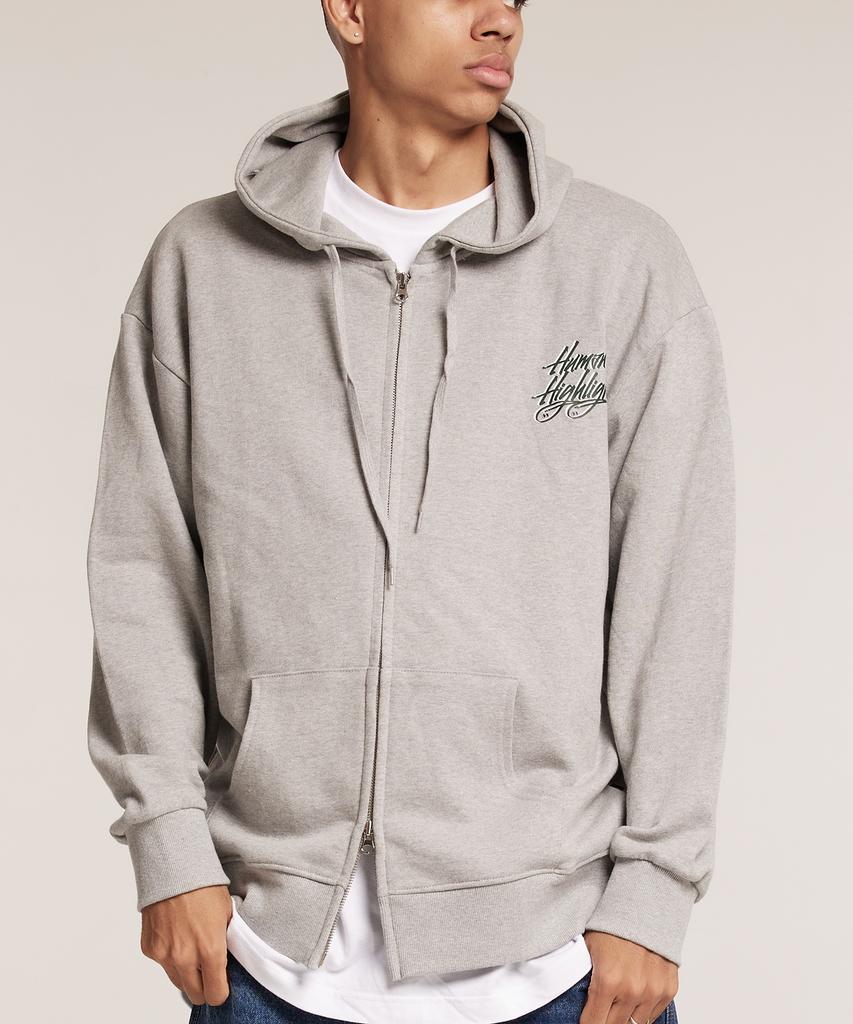 Cream Soda Lab Human Highlight Logo Zip-Up Grey Green