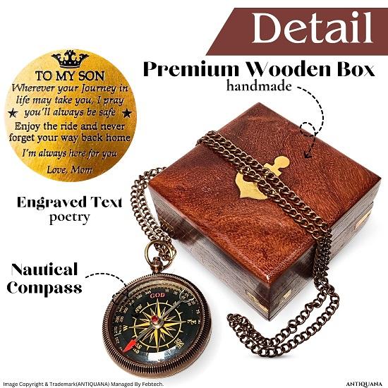 Working Locket Compass, Necklace ,  Necklace, Groomsmen , Anniversary , Birthday , Best Men Gift