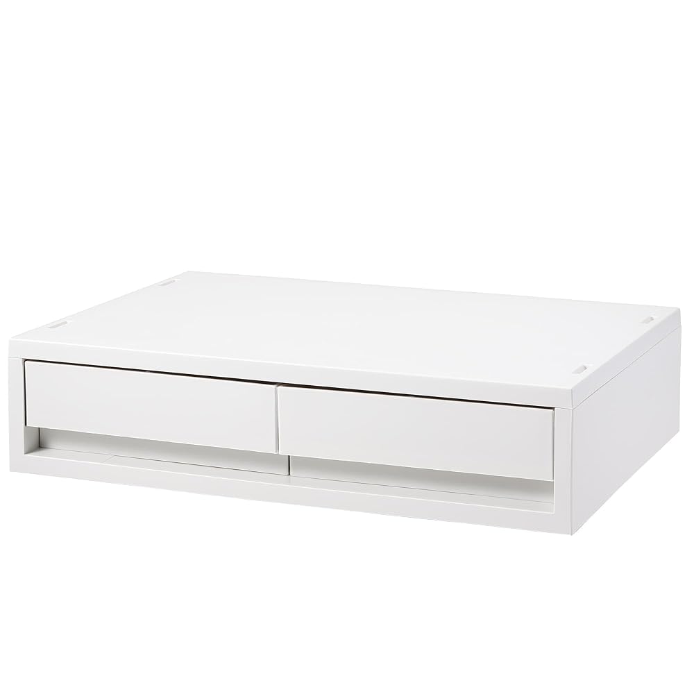 MUJI Recycled Polypropylene Small Item Storage Case, Wide, Small, 2 Drawers, White Gray - Approx.
