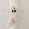 2025 Cute Plush White Cloud Curtains 1/2Pc with Living Room Bedroom Curtain Buckle Kawaii Elastic Collar Rope Home Decoration