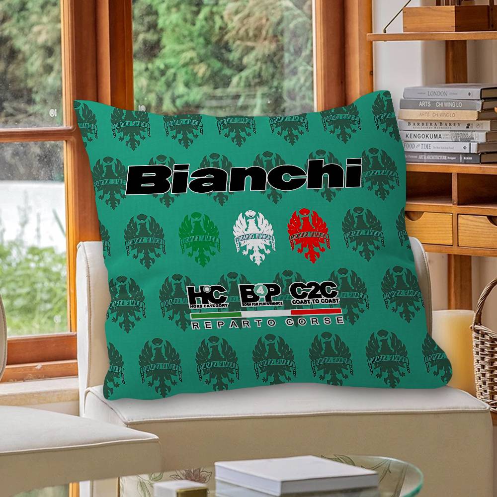 BBianchiS Bike Logo Cushion Cover Pillowcase Upholstery Sofa Throw Pillow Home Decor Pillowcas