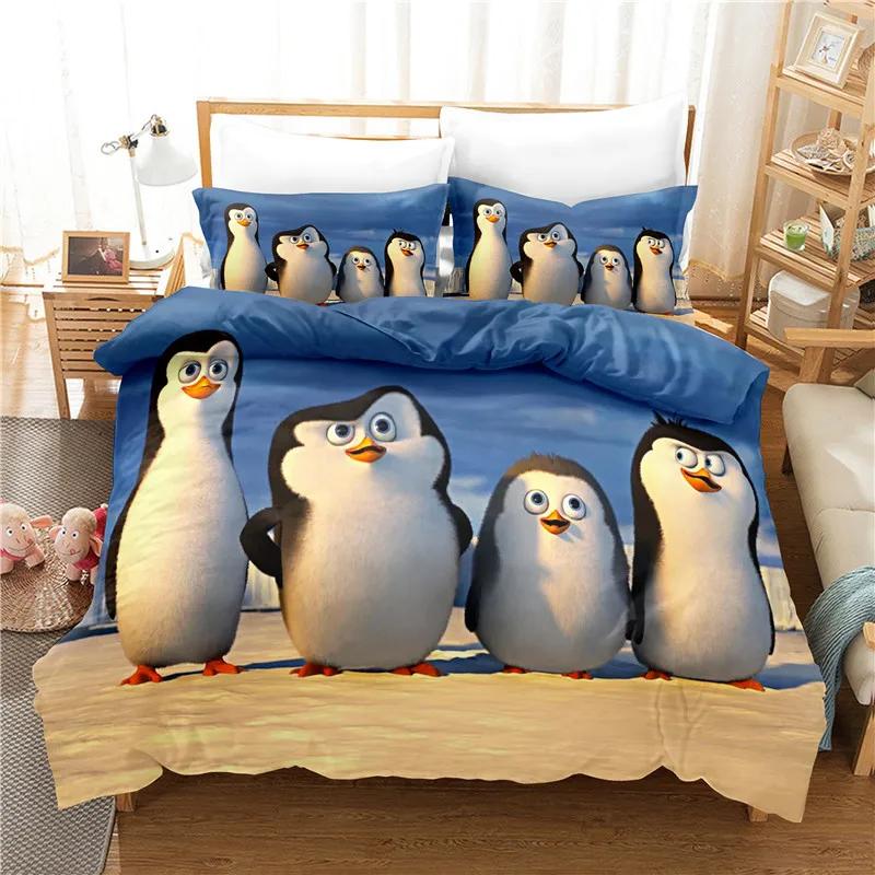 South Pole Adorable Lovely Penguin Soft Duvet Cover Sets,3D Print,Carton Series,Children's Bedrom Beding Set,10% High Quality, Ful,Twin