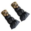 Lamb Fleece Trim Padded Puffer Leg Warmers with Cute Plush Balls for Women Warm Thermal Quilted Boot Cuffs Foot Covers