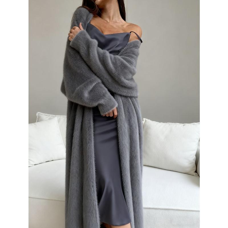 IHUASU Women's Vintage Casual Solid Color Print Autumn Winter Long Sleeve Jackets & Coats