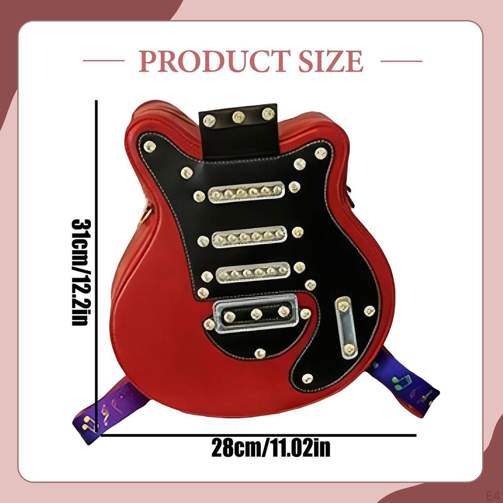 Damen Gitarrenförmiger Rucksack Verstellbare Schultergurte für Party