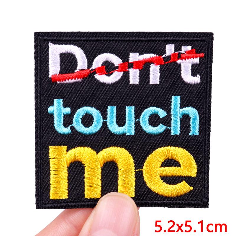 Personalized Letter Slogans Iron On Patches For Clothing DIY Black Series Patch Embroidered Patches On Clothes Jacket Jeans