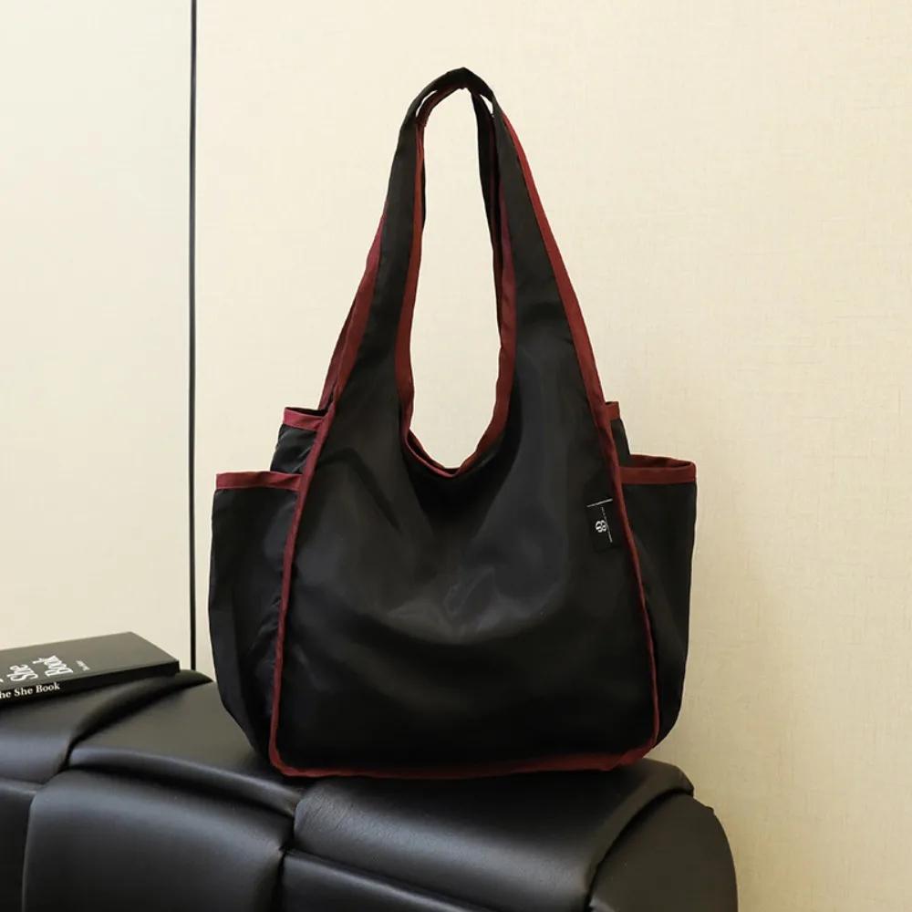 Large Capacity Lady Tote Bag Foldable Thickening Shopping Bag Lightweight Handbag Double-layer Shoulder Bag for Women