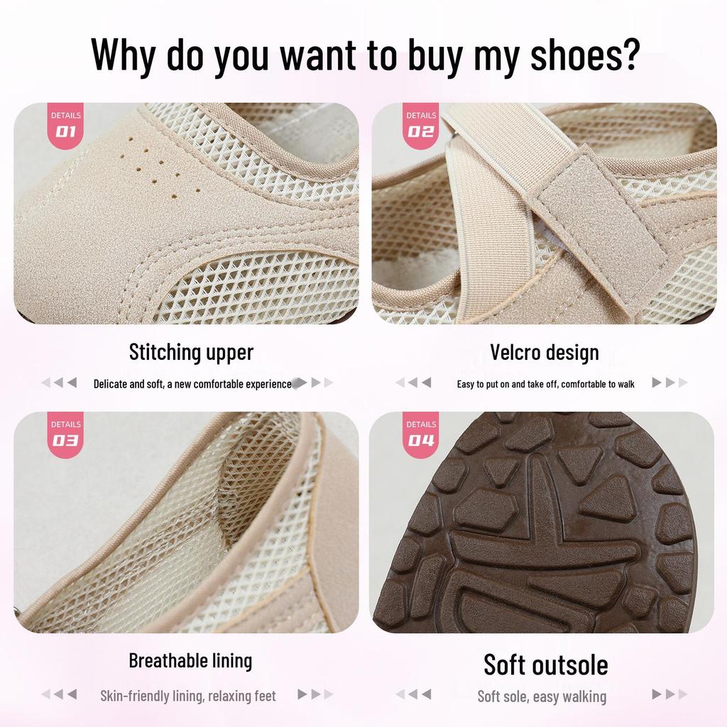 Women's Versatile Sports Mary Jane Ballet Flats - Breathable Mesh, Thin Sole Casual Shoes