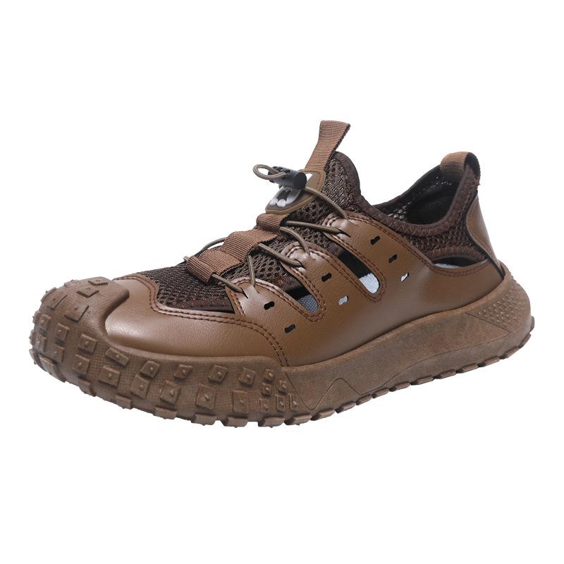 Men's shoes large size new summer breathable casual hole shoes lazy one pedal outdoor trend soft sole comfortable sandals