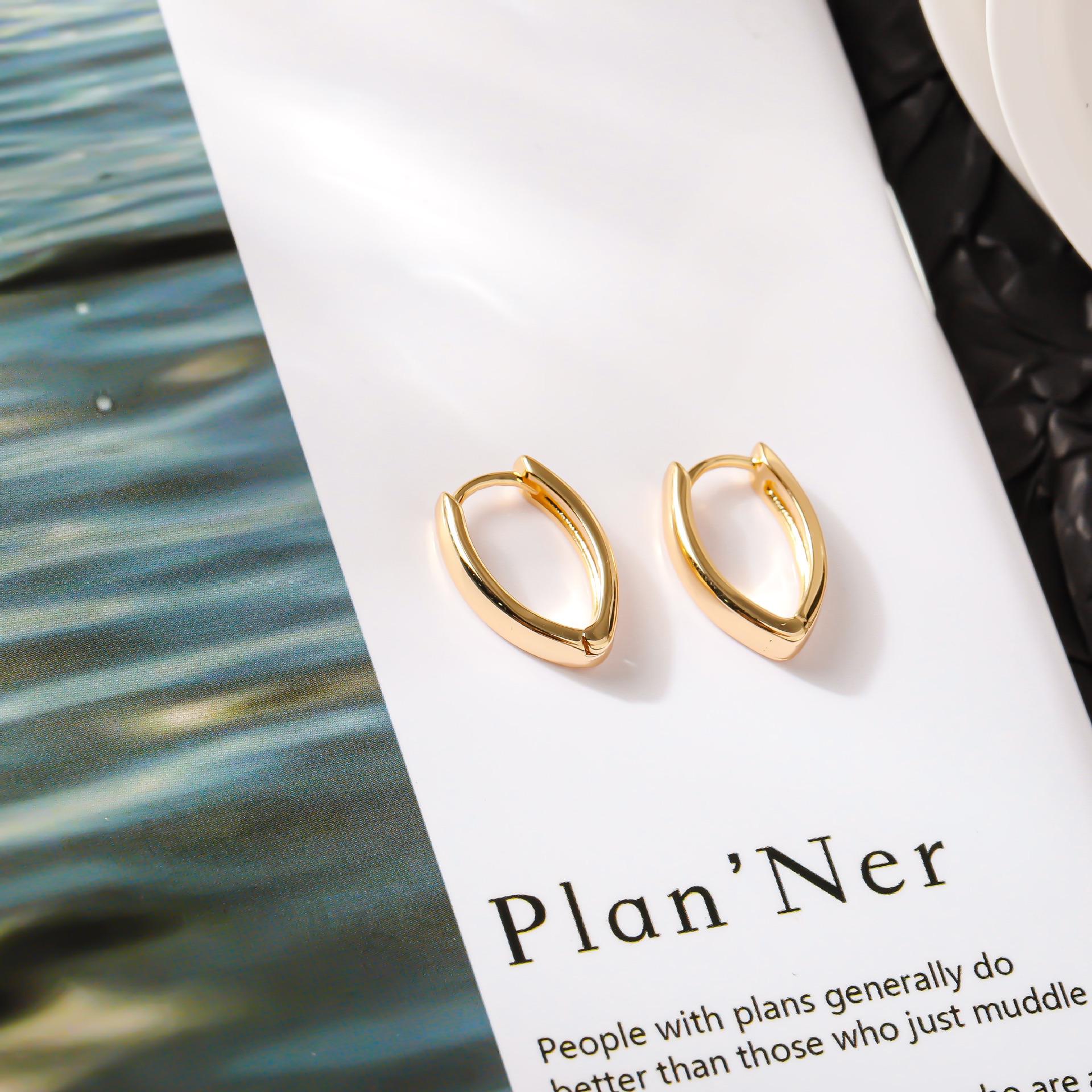 Gold-Plated V-Shaped Earrings for Women - Unique, High-End Design with a Cool, Niche Style